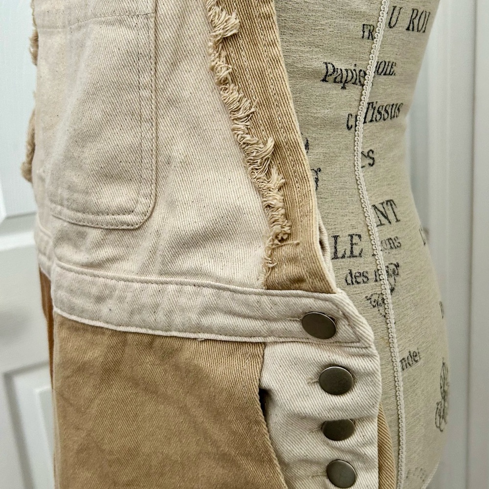 Blue Blush Patchwork Overalls NWOT - image 5